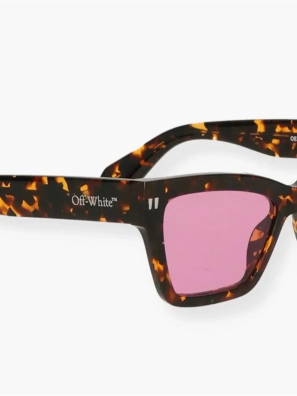 Off-White Tortoiseshell Cincinnati 54mm Square Sunglasses